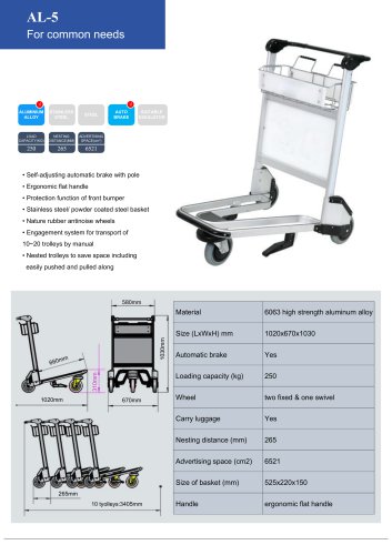 Airport terminal baggage cart