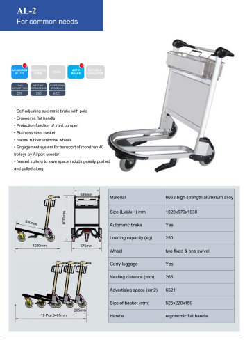 Airport terminal luggage trolley