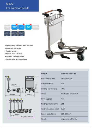 Airport terminal luggage trolley
