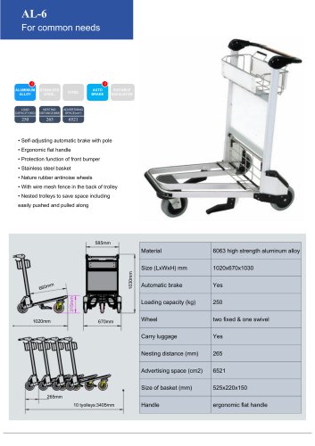 Airport terminal luggage trolley