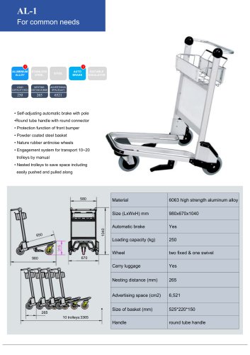 Airport terminal luggage trolley