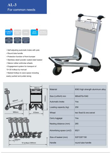 Airport terminal luggage trolley