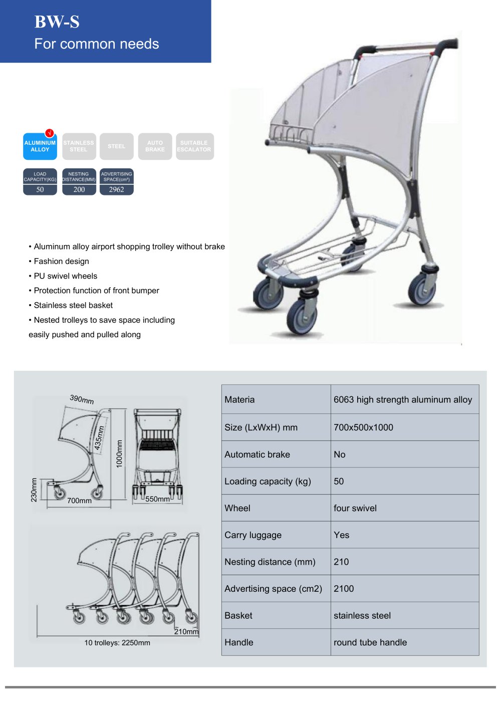Airport terminal luggage trolley - Tianchang Cheers Metal Limited / Tianchang Avn Gse Nanjing Ltd.
