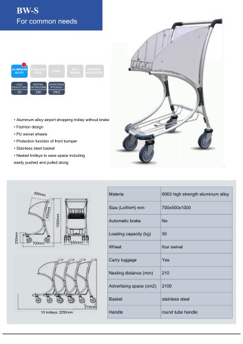 Airport terminal luggage trolley