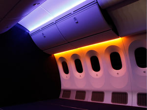 iluminação para cabine de avião