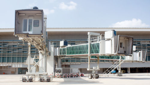 Ponte de embarque para passageiros - ADELTE - com painéis envidraçados / para A380