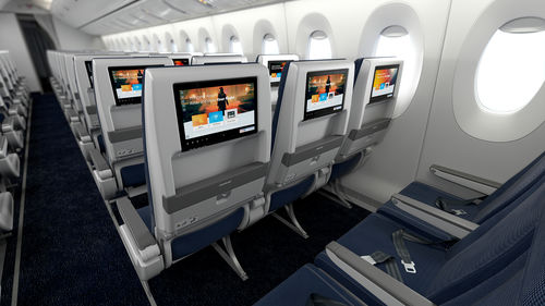 Tela para cabine de avião para sistema de entretenimento a bordo - ECONOMY CLASS - PANASONIC AVIONICS CORPORATION - com tela sensível ao toque / HD