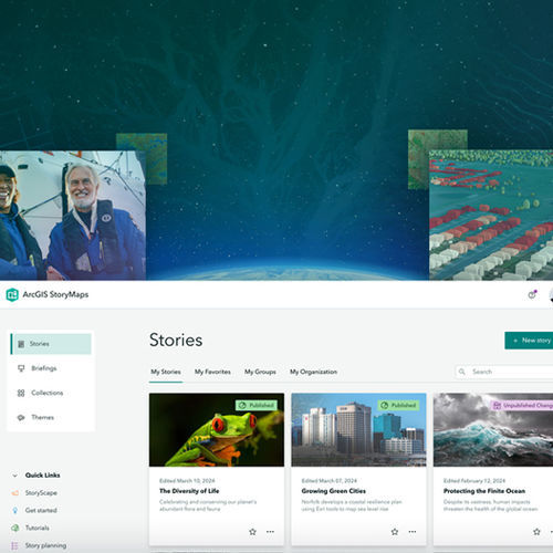 Software de mapeamento - ArcGIS StoryMaps - ENVIRONMENTAL SYSTEMS RESEARCH INSTITUTE, INC. - de gestão de dados / de análise / de design