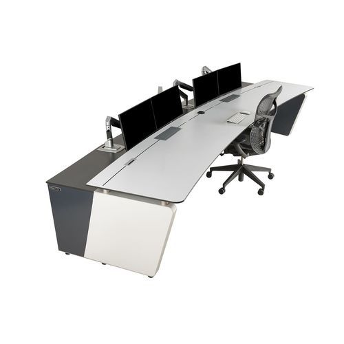Console de controle de tráfego aéreo de vários lugares - KONTROL COMMAND - LUND HALSEY LTD. - curvo / com compartimento de arrumação / para torre de controle