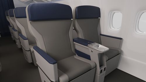 Assento para cabine de avião - Synthesys EVO - Aviointeriors SpA - para classe executiva / com tela integrada / com apoio de cabeça regulável