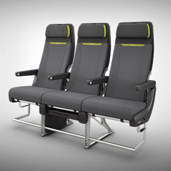 Assento para cabine de avião - CL3710 - RECARO Aircraft Seating GmbH & Co. KG - para classe econômica / com braços / com tela integrada