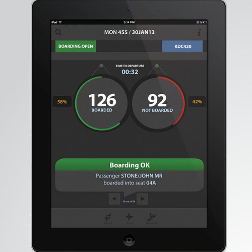 Software de gestão de passageiros - EMBARKmobile - Damarel Systems International - de processo / para aeroporto / em tempo real
