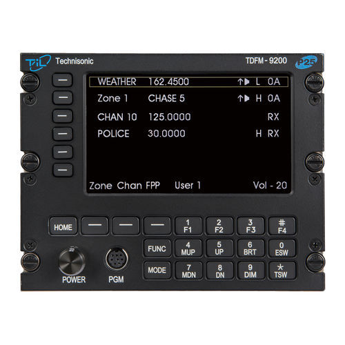 Painel de áudio VHF - TDFM-9200  - Technisonic Industries Ltd. - AM / UHF / para avião