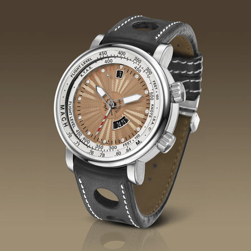 Relógio de pulso modelo Aviator - AVIATOR III - YESLAM GENEVE - com indicador de velocidade Mach