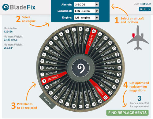 Software de análise de dados - BladeFix  - output42 - para manutenção / para motores de avião