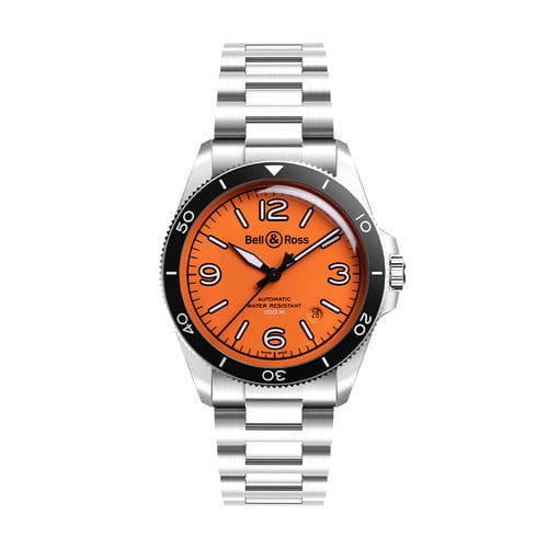 Relógio de pulso modelo Aviator - BR V2-92 ORANGE - BELL & ROSS - cronógrafo / automático