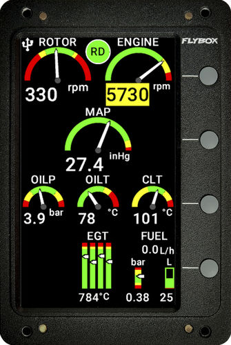 EMS digital - EngiMaster - Flybox Avionics - para avião leve / para ultraleve motorizado