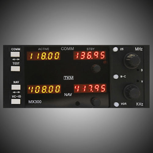 NAV/COM de planeio - MX300 - TKM Avionics - para montagem em painel / para avião