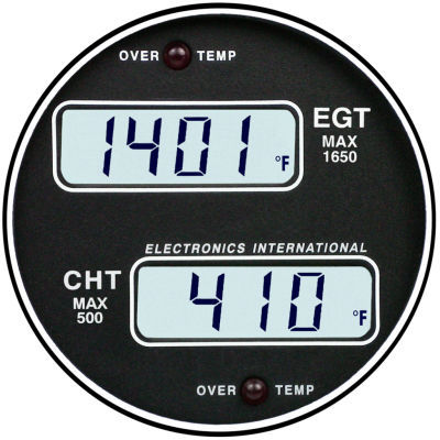 Indicador de temperatura - EC-1P  - Electronics International - digital / para motor / de gases de escapamento