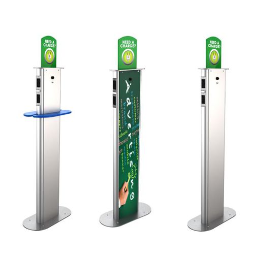 Ponto de recarga de dispositivos móveis para aeroporto - Oblong - Parabit Systems - de mão / USB / sem fio