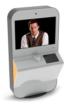 Totem de gestão de filas de atendimento para balcão - Hospitality counter - Telemedium / Teleportel - com tela sensível ao toque / para aeroporto