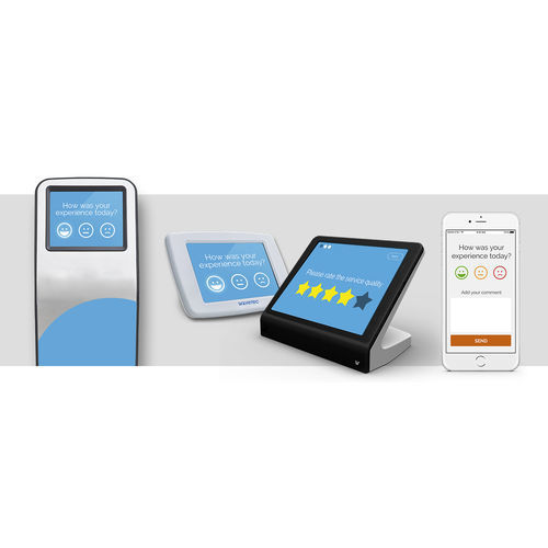 Teclado de pesquisa de satisfação para balcão - Wavetec - de piso / para aeroporto