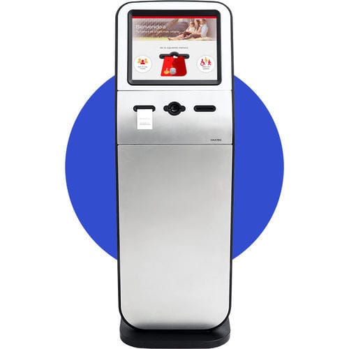 Totem de gestão de filas de atendimento de piso - M-13 - Wavetec - com tela sensível ao toque / para aeroporto