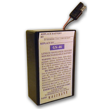 Bateria para transmissor localizador de emergência - GS-46 - Emergency Beacon Corp. - de lítio / de chumbo / 9,8 V