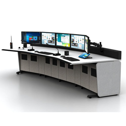 Console de controle de tráfego aéreo individual - XLAT - Pyrotech workspace - curvo / sem compartimentos de arrumação / para torre de controle