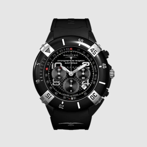 Relógio de pulso modelo Aviator - TCA Black ceramic - Navitec  - cronógrafo / com duplo fuso horário / automático