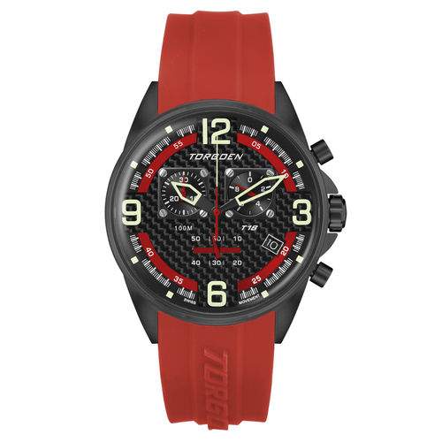 Relógio de pulso modelo Aviator - T18BK45BK24RDSS - Torgoen  - cronógrafo / automático / de quartzo