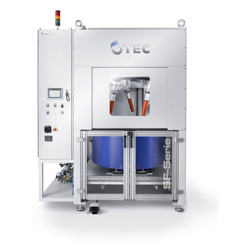 Máquina de vibroacabamento por fluxo contínuo - SF MANUAL   - OTEC Präzisionsfinish GmbH - de rebarbagem / politriz / de arredondar cantos