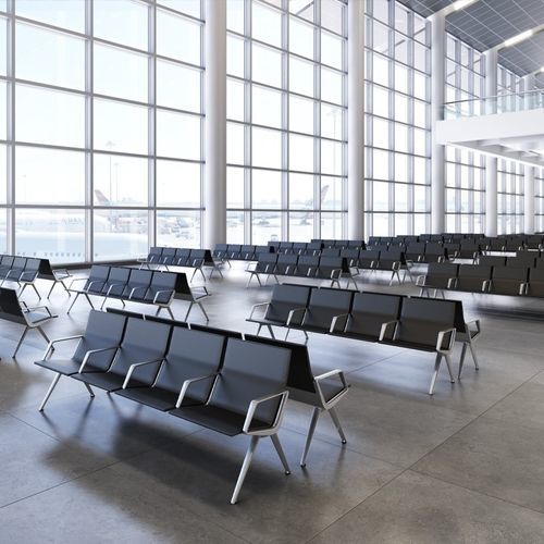 Banco para aeroporto - GTWay - ICF S.p.A. - em couro / em tecido / com braços